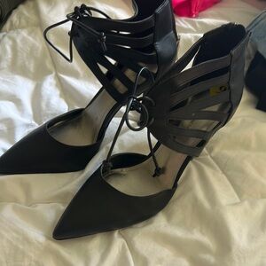 BCBG Black Stiletto Heels with Cut-Out Design